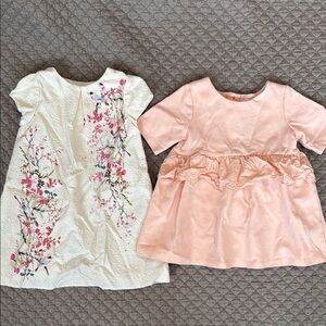 2-Piece Girls Bundle. Zara White and Tahari Pink Dresses with Nice Details.